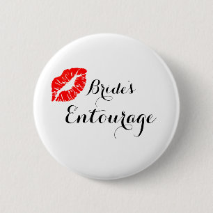 Modern Calligraphy Brides Entourage 2 Inch Round Button