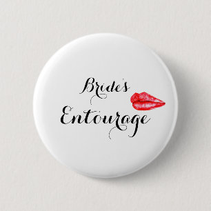 Modern Calligraphy Brides Entourage Button