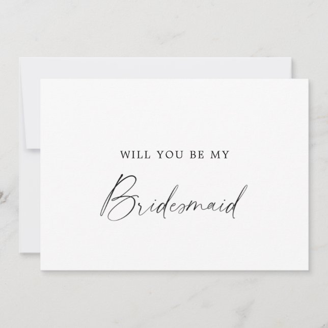 Modern Calligraphy Bridesmaid Proposal Invitation (Front)