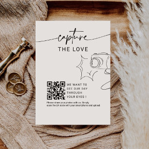Modern Calligraphy Capture The Love QR code  Enclosure Card