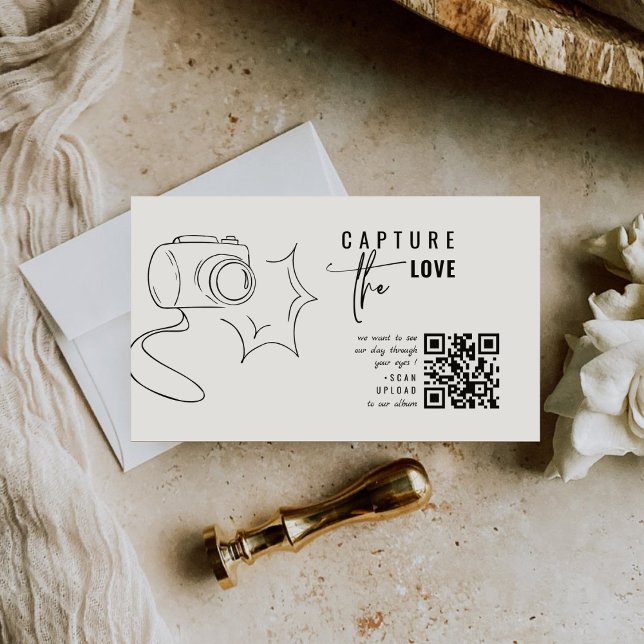 Modern Calligraphy Capture The Love QR code  Enclosure Card (Creator Uploaded)