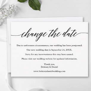 Modern Calligraphy Change The Date New Date Card