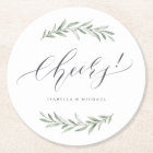 Modern calligraphy cheers rustic greenery wedding