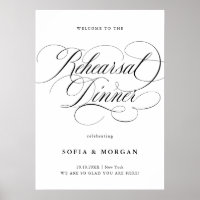 Modern calligraphy Chic Rehearsal Dinner Welcome