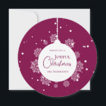 Modern Calligraphy Christmas ornament Bold Magenta Card<br><div class="desc">Modern Calligraphy Christmas ornament Bold Magenta Classic Round Sticker template to personalise for your Christmas wishes!</div>
