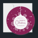 Modern Calligraphy Christmas ornament Bold Magenta Card<br><div class="desc">Modern Calligraphy Christmas ornament Bold Magenta Classic Round Sticker template to personalise for your Christmas wishes!</div>