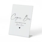 Modern Calligraphy Cigar Bar Wedding Pedestal Sign