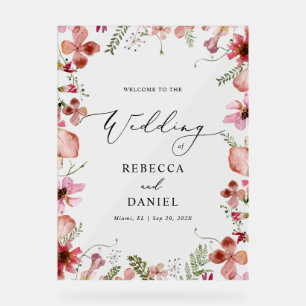 Modern Calligraphy Clear Wedding Welcome Sign