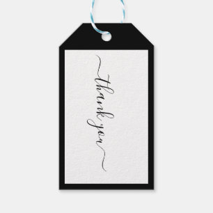 Modern Calligraphy Designer B&W Social Thank You Gift Tags