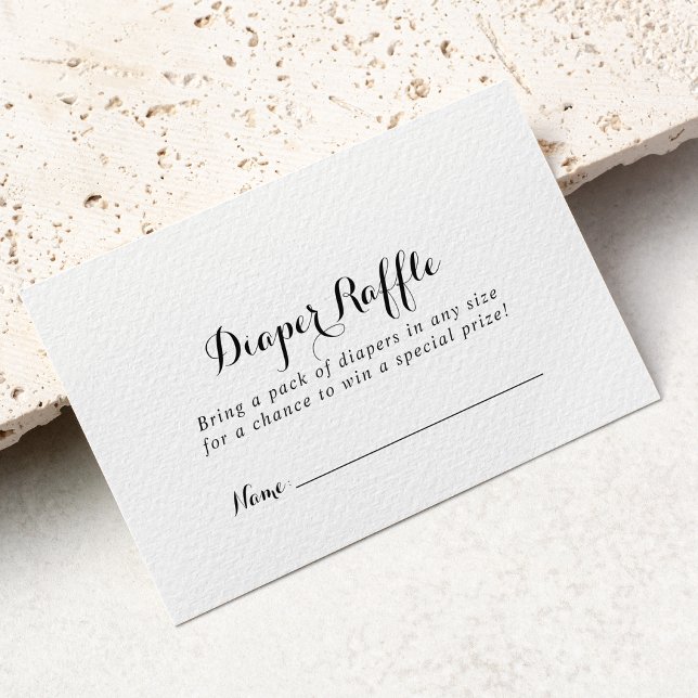 Modern Calligraphy Diaper Raffle Ticket Enclosure Card (Creator Uploaded)