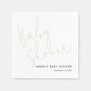 Modern Calligraphy Dusty Pink Baby Shower Napkin