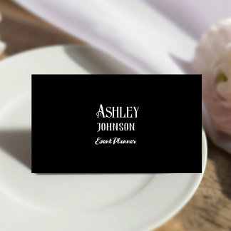 Modern Calligraphy Event Planner Designer Business Card
