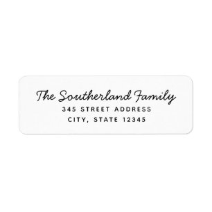 Modern Calligraphy Family Name Return Address Labe