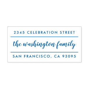 Modern Calligraphy Family Name Return Address Self-inking Stamp