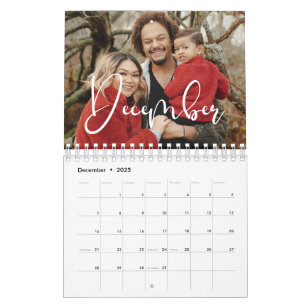 Modern calligraphy family photo 2026 calendar