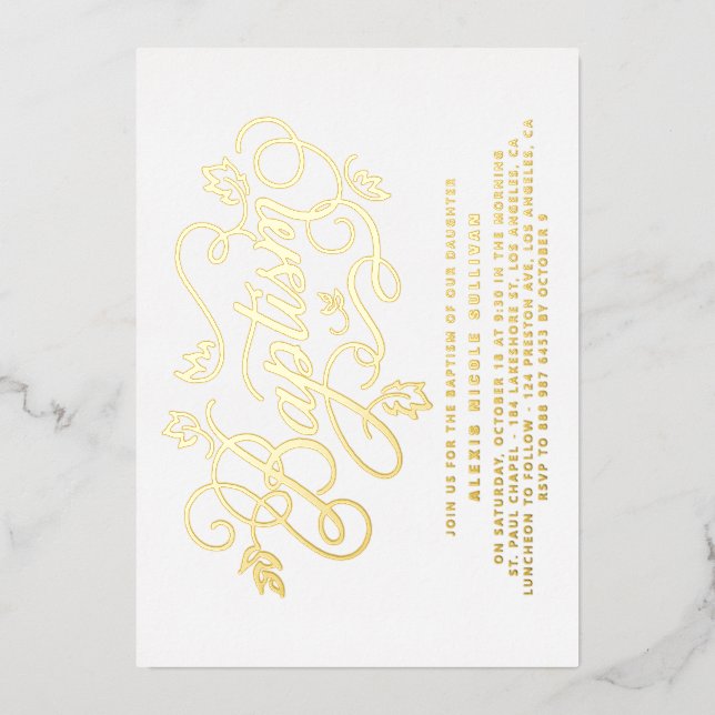 Modern Calligraphy Foliage Lettering Baptism (Front)