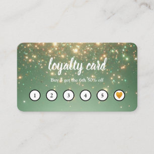 Modern Calligraphy Glitter Minimalist  Loyalty Card
