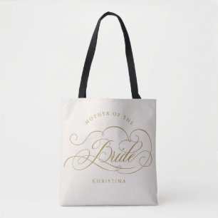 Modern calligraphy gold Mother of the Bride Tote Bag