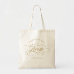 Modern calligraphy gold Mother of the Groom Tote Bag<br><div class="desc">A timeless and elegant mother of the groom gift tote bag featuring refined calligraphy script on a classic background,  perfect for a formal and sophisticated wedding celebration. For customization or additional products featuring this design,  please feel free to contact me.</div>