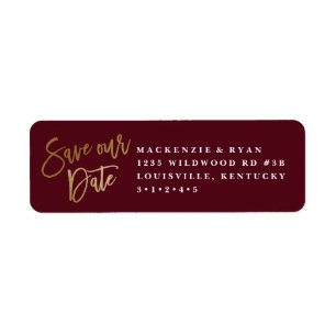 Modern calligraphy gold save the date announcement