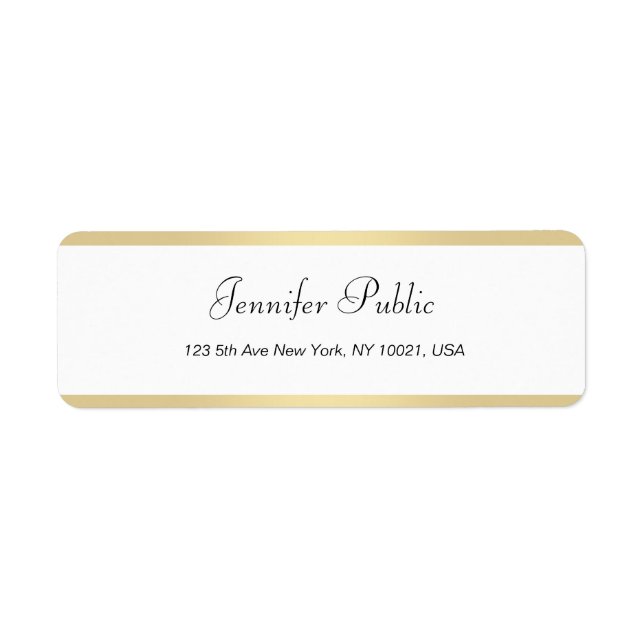 Modern Calligraphy Gold White Elegant Minimalistic (Front)