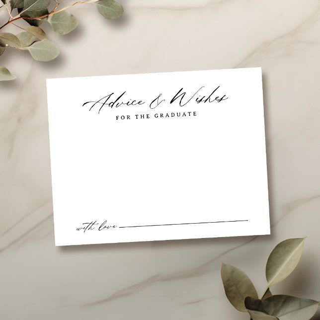 Modern Calligraphy Graduation advice & wishes Card (Modern Calligraphy Graduation advice & wishes Note Card)