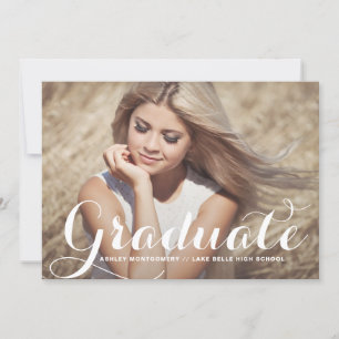 Modern Calligraphy Graduation Party Invitation