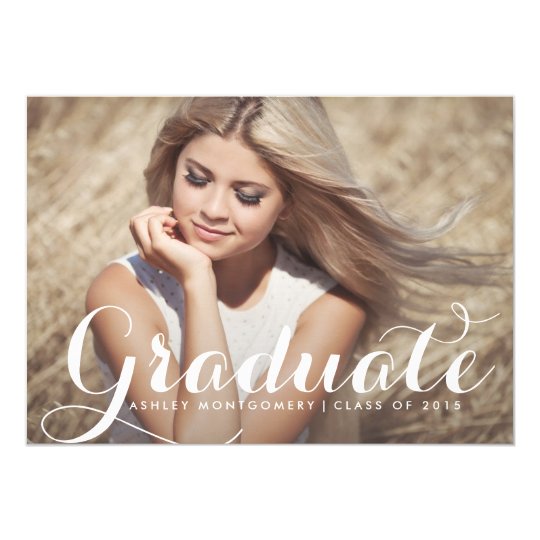 Modern Calligraphy Graduation Party Invitation