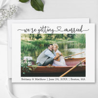 Modern Calligraphy Heart Getting Married Photo