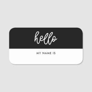Modern calligraphy Hello my name is Dry Erase Tag