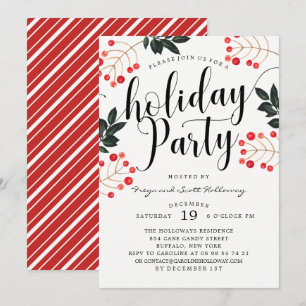 Modern Calligraphy Holiday Party Invitation