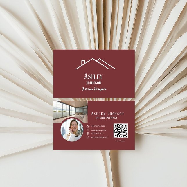 Modern Calligraphy House Décor Interior Designer Business Card (Creator Uploaded)