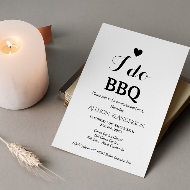 Modern calligraphy i do bbq engagement party  invitation (Creator Uploaded)
