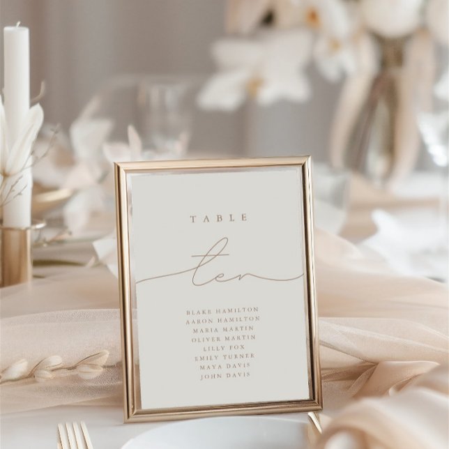 Modern Calligraphy Ivory Ten Wedding Table Number (Modern Calligraphy Ivory Ten Wedding Table Number)