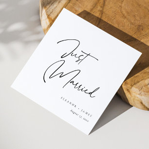 Modern Calligraphy Just Married : Personalized Napkin