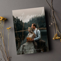 Modern Calligraphy Just Married Photo Elopement
