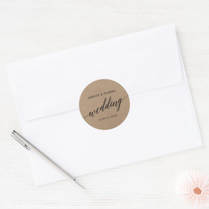 Modern Calligraphy Kraft Wedding Envelope Seal