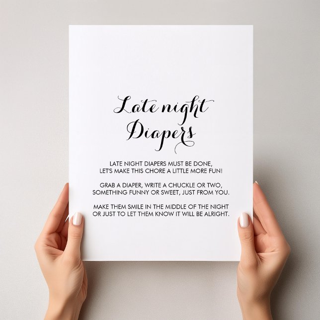 Modern Calligraphy Late Night Diaper Sign (Creator Uploaded)