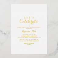 Modern Calligraphy Let's Celebrate Party Gold