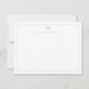 Modern Calligraphy Light Purple Heart Personalized Card