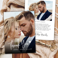 Modern Calligraphy Love Heart 2 Photo Wedding 
