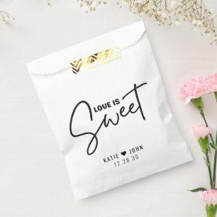 Modern Calligraphy Love is Sweet Wedding Favour Bag