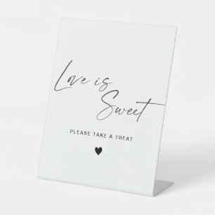 Modern Calligraphy Love Is Sweet Wedding Pedestal Sign