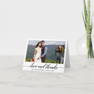 Modern Calligraphy Love Thanks Wedding Note Thank You Card