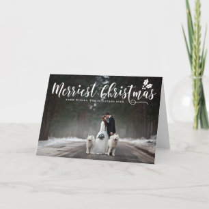 Modern Calligraphy Merriest Christmas Photo Card