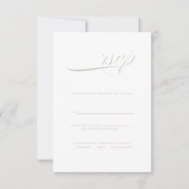 Modern Calligraphy Minimalism RSVP  (Front)