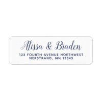 Modern Calligraphy -Navy- Address Labels Flipped