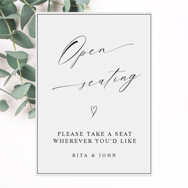 Modern Calligraphy Open Seating Wedding Sign (Creator Uploaded)