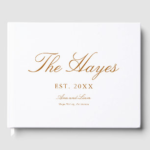 Modern Calligraphy Personalized Wedding Guest Book
