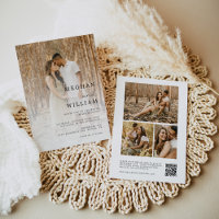Modern Calligraphy Photo Collage QR Code Wedding